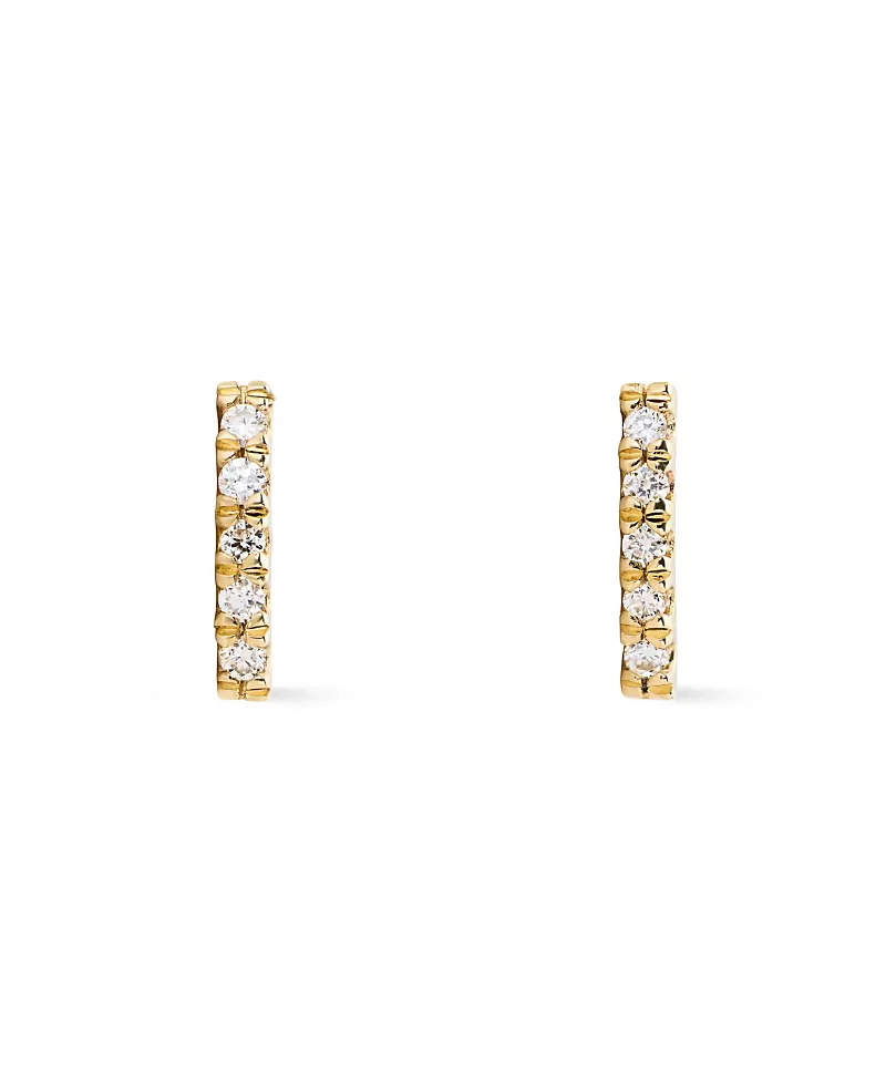 Ana Luisa Gold Pave Lab-Grown Diamond Bar Stud Earrings