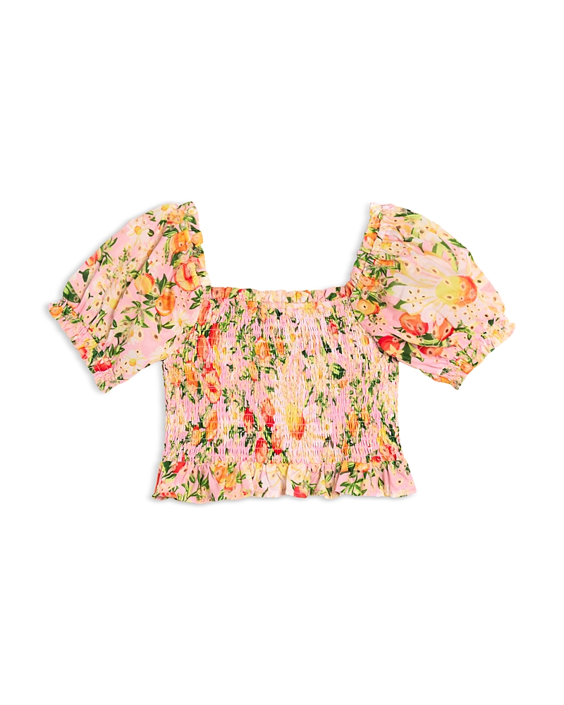 Aqua Girls' Summer Peach Top, Little Kid, Big Kid - Exclusive In Pink