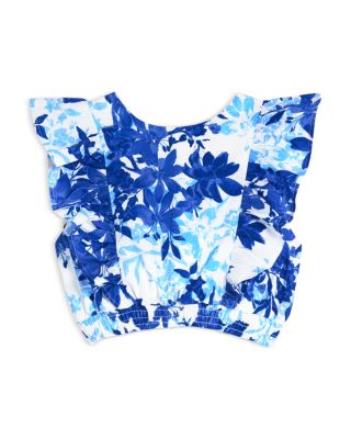 AQUA - Girls' Cropped Ruffled Top, Little Kid, Big Kid - Exclusive