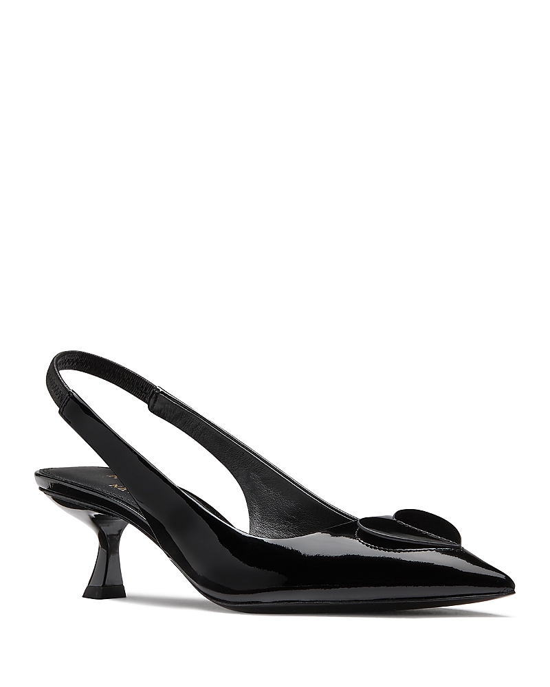 Kate Spade New York Lover Slingback Pointed Toe Kitten Heel Pump In Black