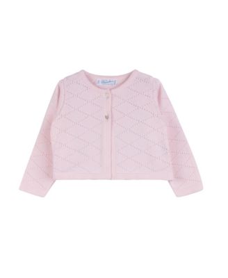 Feltman Brothers - Girls' Diamond Pointelle Cropped Cardigan - Baby