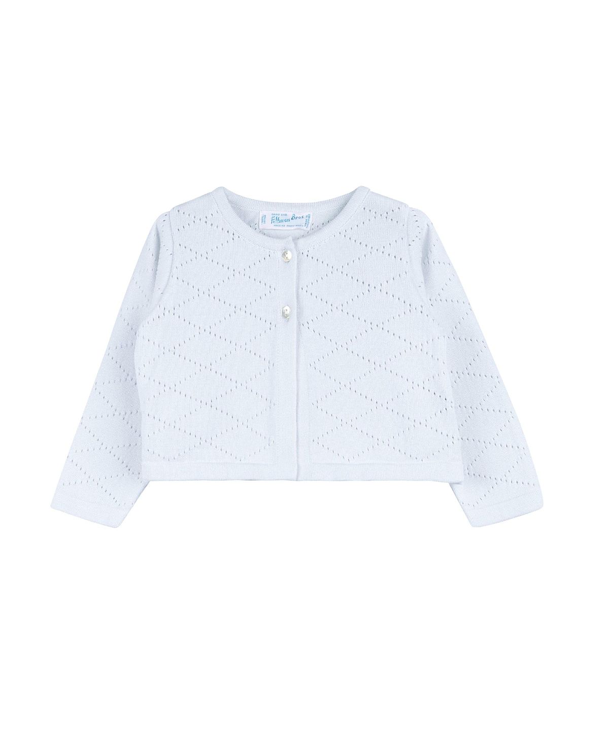 Feltman Brothers Girls' Diamond Pointelle Cropped Cardigan - Baby