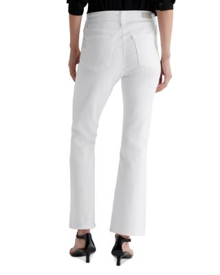 Farrah Mid Rise Boot Crop Jeans in Gallery White