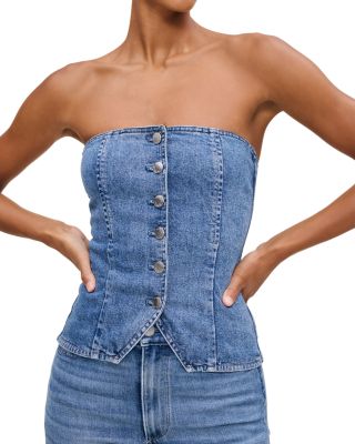 Denim Bustier Top