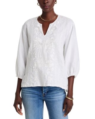 Johnny Was - Split Neck Linen Blouse