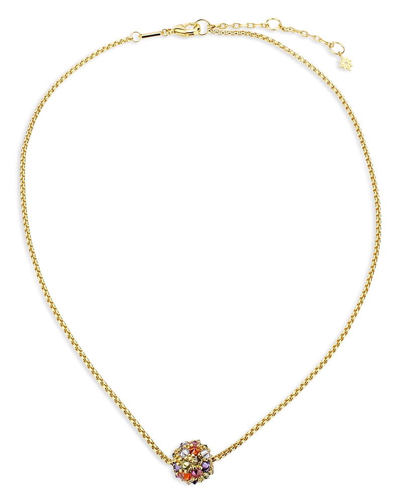 Aqua Gems Fiesta Ball Pendant Necklace, 16-18 - Exclusive In Multi/gold