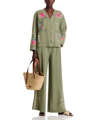 Johnny Was - Workwear Embroidered Linen Jacket & Pants