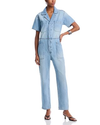 Pistola - Grover Short Sleeve Denim Jumpsuit  in Disoriented