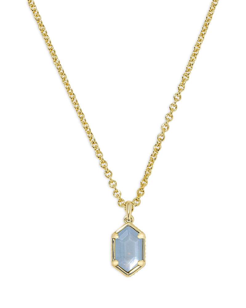 Kendra Scott Hallie Short Pendant Chain Necklace In Blue/gold