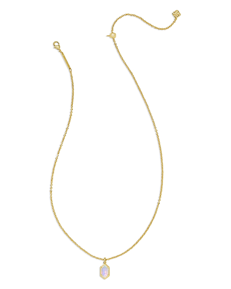 Kendra Scott Hallie Short Pendant Chain Necklace In White/gold