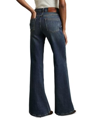 Petite Bonnie Flare Jeans in Mid Blue