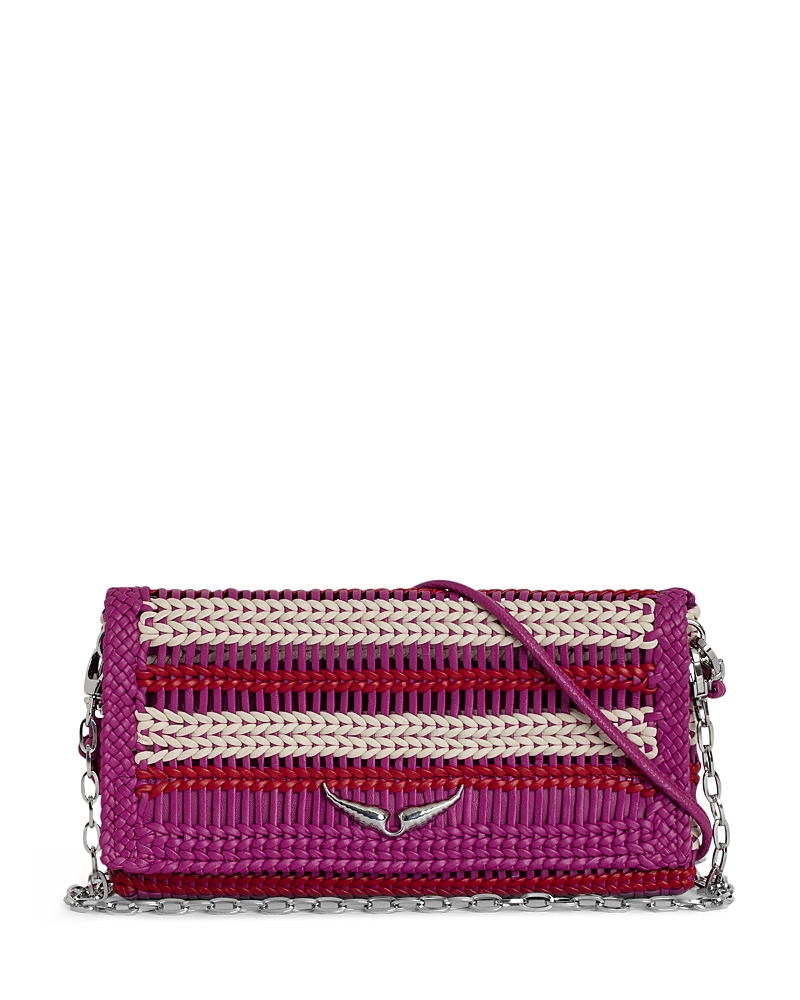 Zadig & Voltaire Rock Eternal Braided Leather Clutch In Power