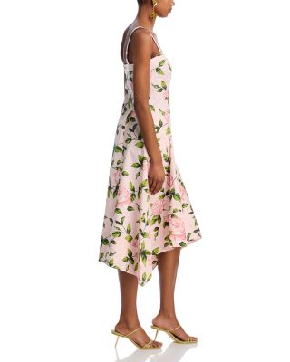 Sleeveless Square Neck English Roses Poplin Dress