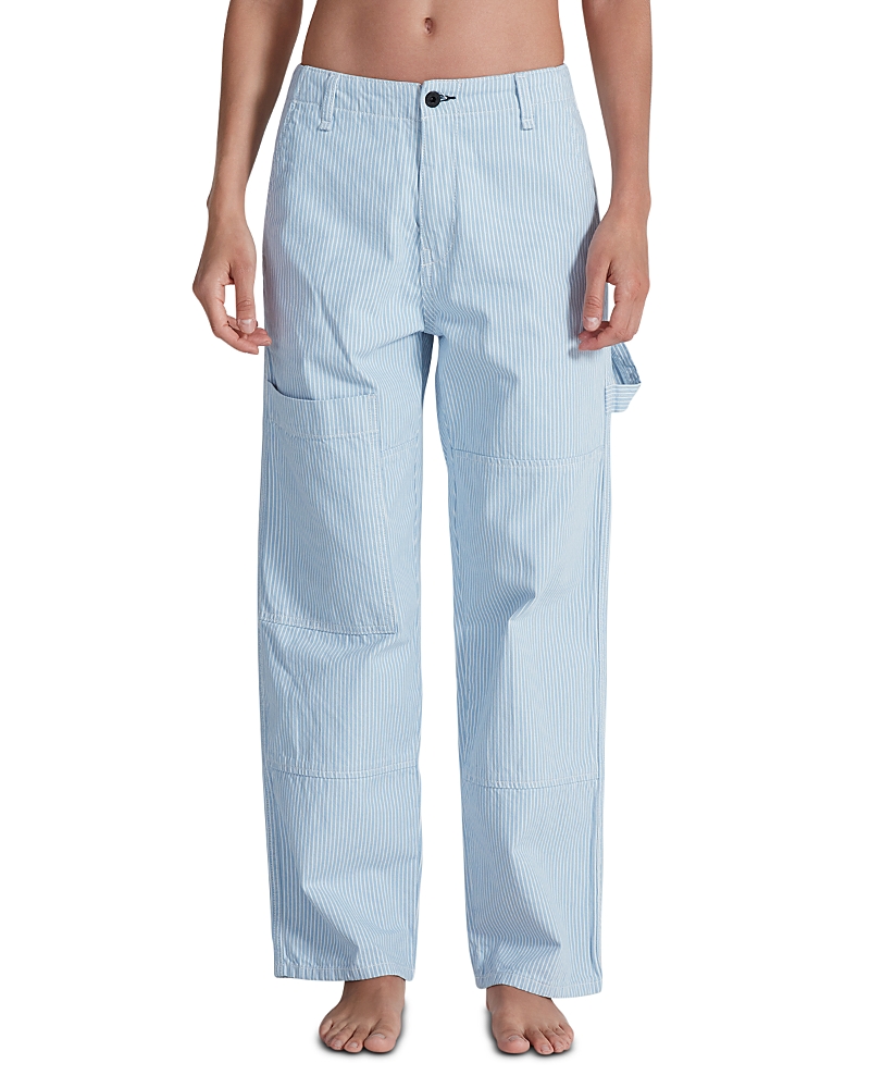 Askk Ny Carpenter High Rise Jeans In Blue Strip