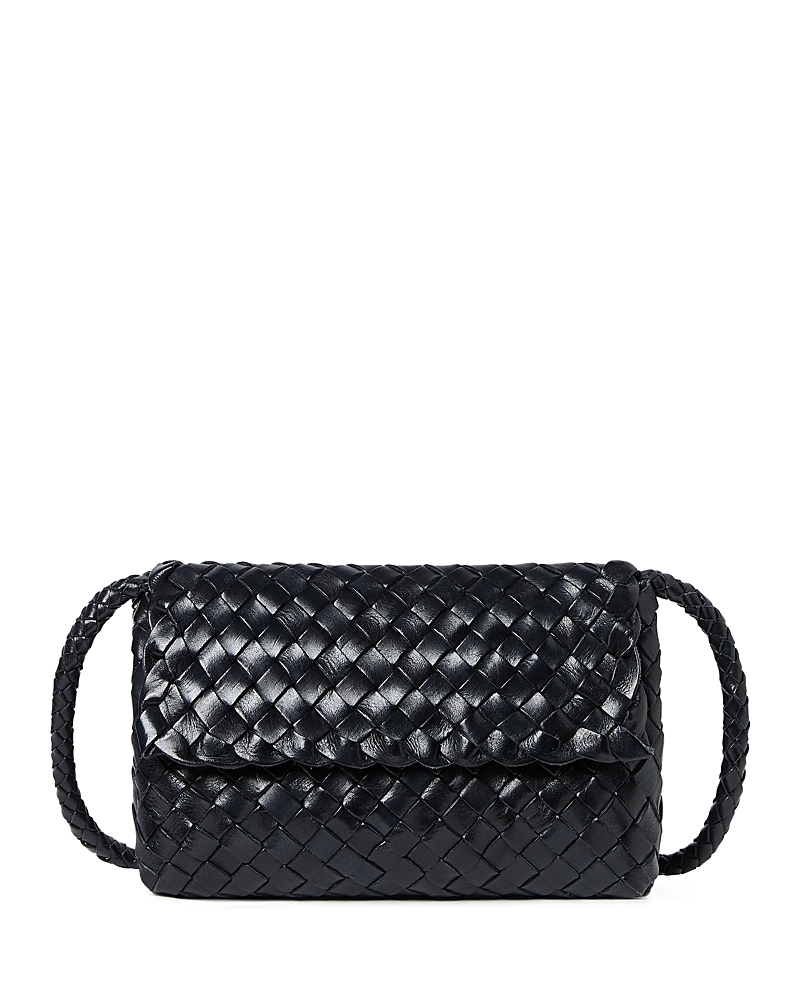 Loeffler Randall Mini Woven Leather Crossbody In Black