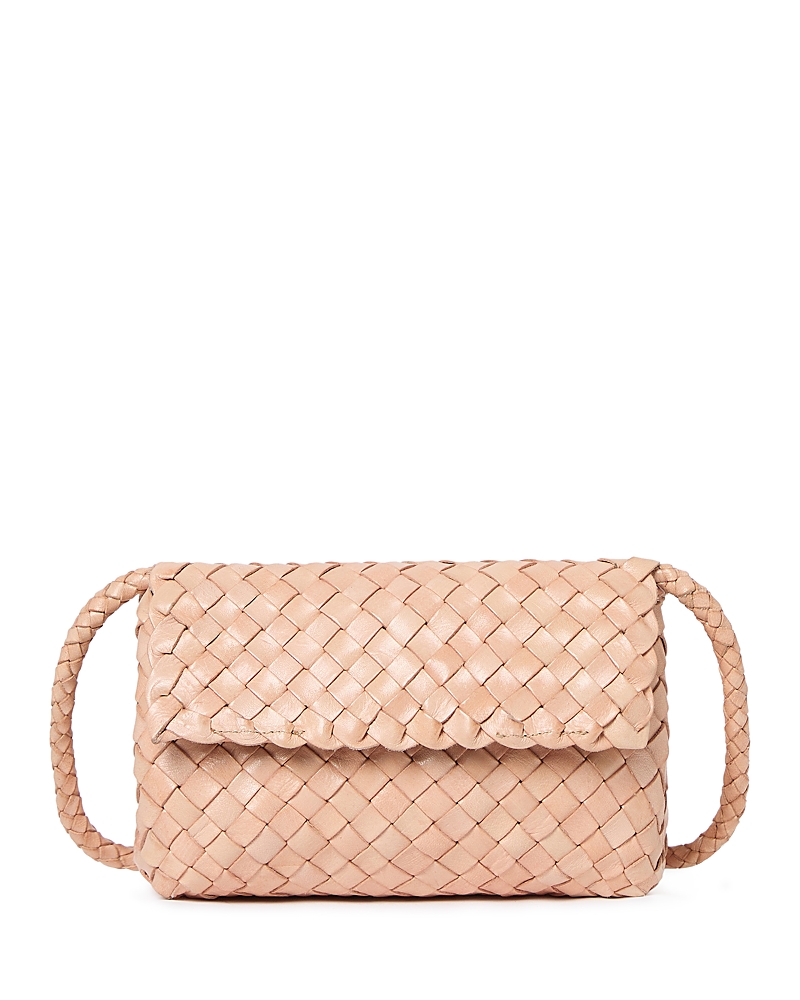Loeffler Randall Mini Woven Leather Crossbody In Desert Sand