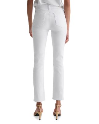 Mari Mid Rise Straight Leg Jeans in White