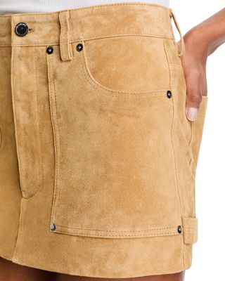 Suede Carpenter Mini Skirt