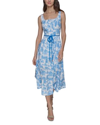 KARL LAGERFELD PARIS - Square Neck Fit and Flare Dress