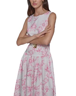 Printed Sleeveless Midi Dress