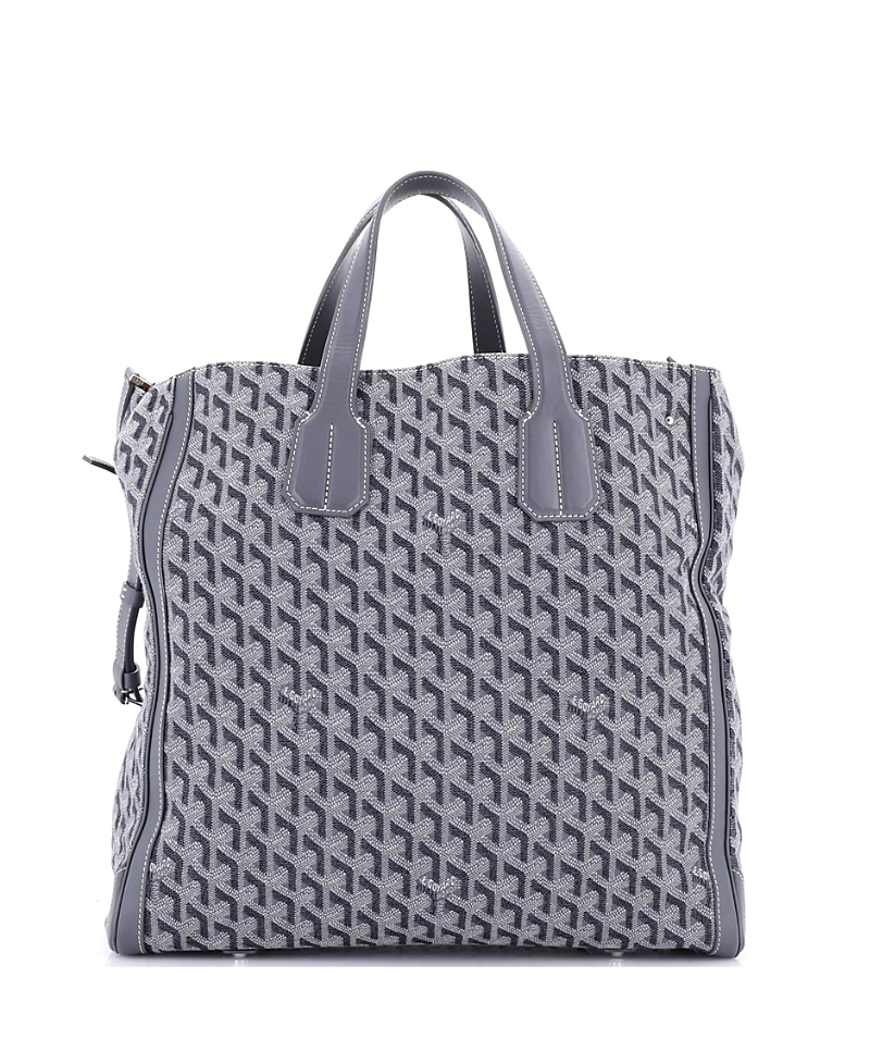 Pre-owned Pre-owned Goyard Goyard Voltaire Convertible Tote Cotton Canvas In Gray