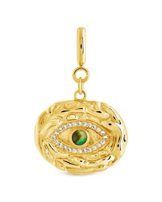 Sterling Forever - Cubic Zirconia & Abalone Evil Eye Charm