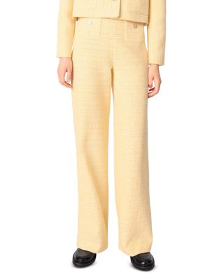 Maje - Metallic Tweed Straight Leg Trousers