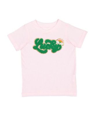 Sweet Wink - Girls' Lucky Rainbow Patch St. Patrick's Day Short Sleeve T-Shirt - Baby