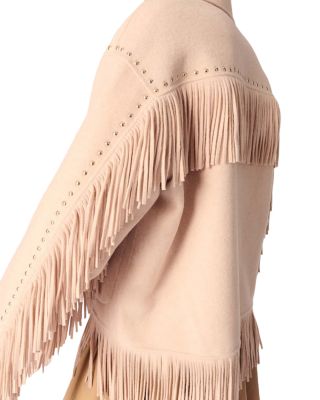 Double Breasted Fringed Coat 