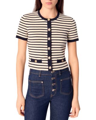 Maje - Cropped Rib Knit Cardigan