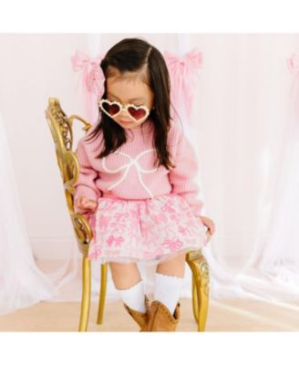 Girls' Bow Yarn Knit Sweater - Baby