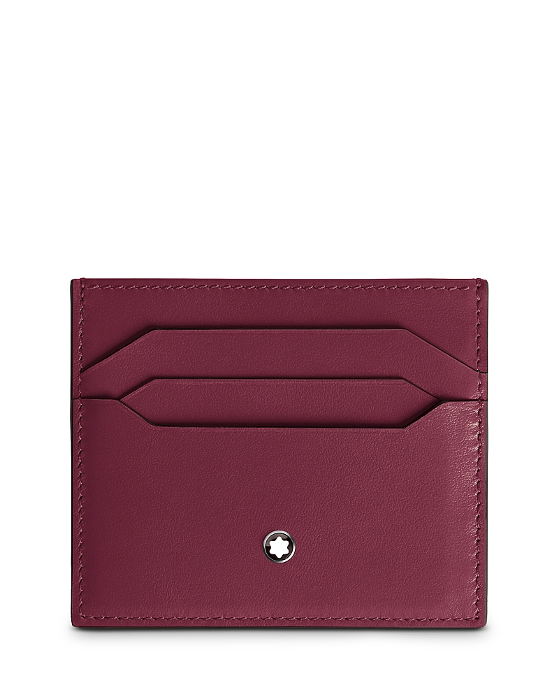 Montblanc Meisterstuck Leather Card Holder In Dark Red