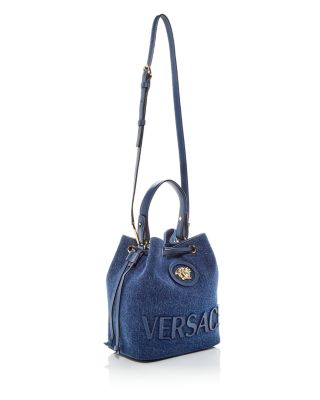 Versace La Medusa Denim Bucket Bag | Bloomingdale's Handbags