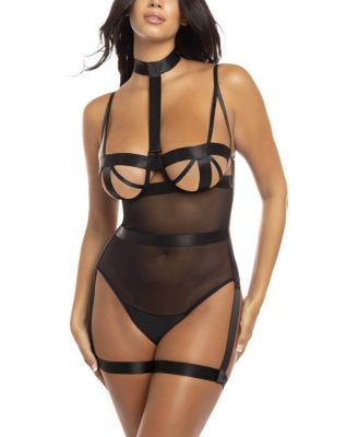 Oh La La Cheri - Dena Unlined Strappy Teddy with Removeable Garter Straps