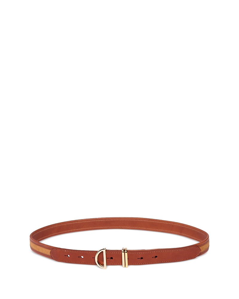 Frame Leather Crescent Belt In Camel Multi