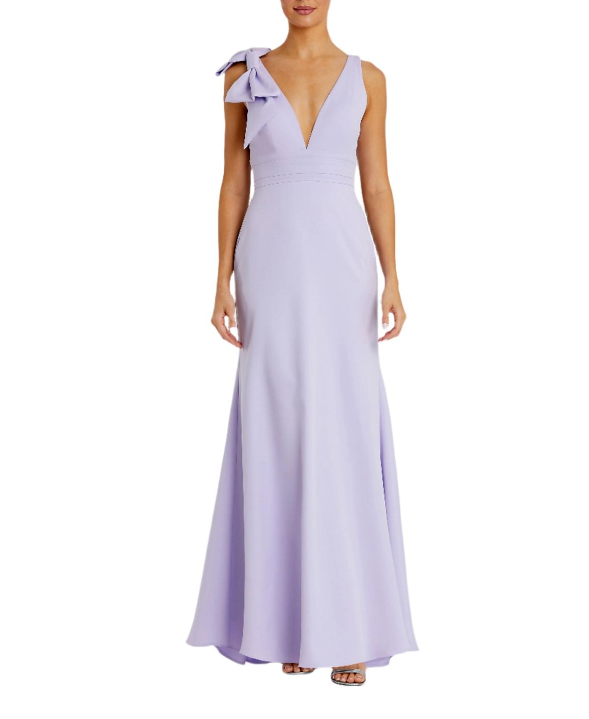 Mac Duggal Sleeveless V Neck Bow Detail Mermaid Gown