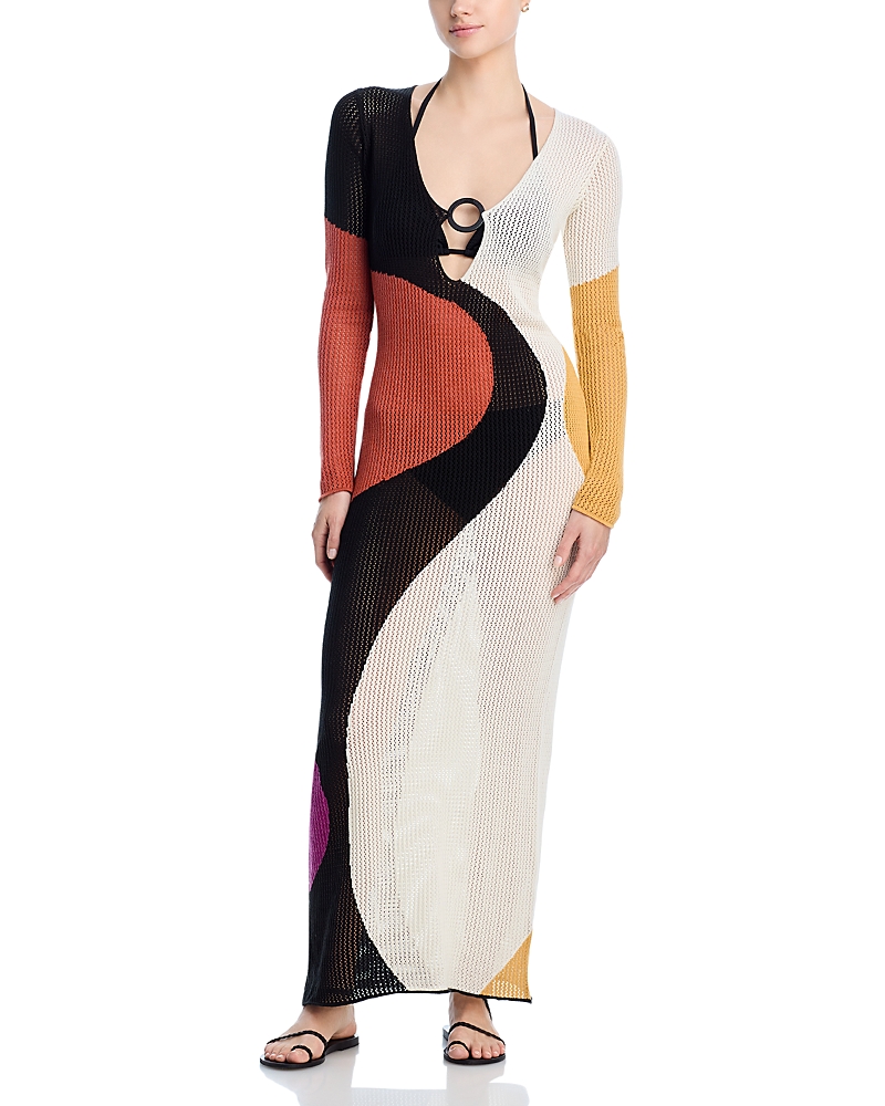 Cala De La Cruz Magna Swim Cover-up Dress In Lavanaran