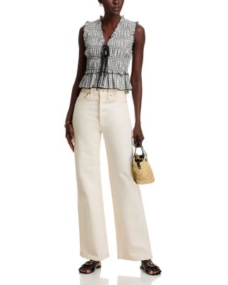 Martine Gingham Peplum Top