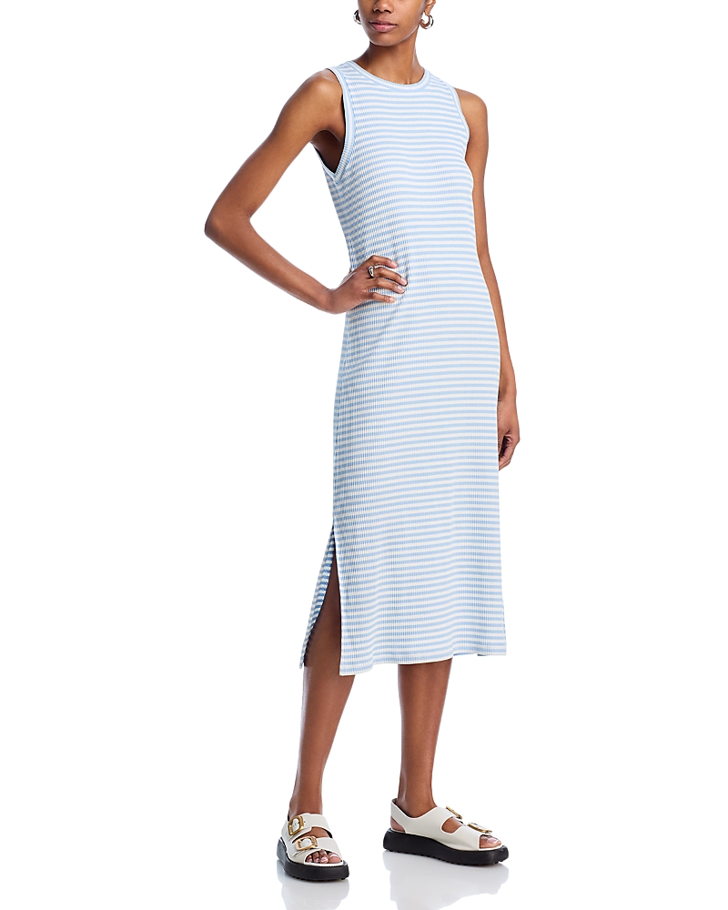 Rails Stripe Rib Midi Tank Dress In Chambray Blue Stripe