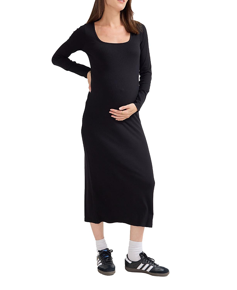 Hatch Collection The Long Sleeve Rib Maternity Maxi Dress In Black | ModeSens Hatch Collection The Long Sleeve Rib Maternity Maxi Dress In Black | ModeSens