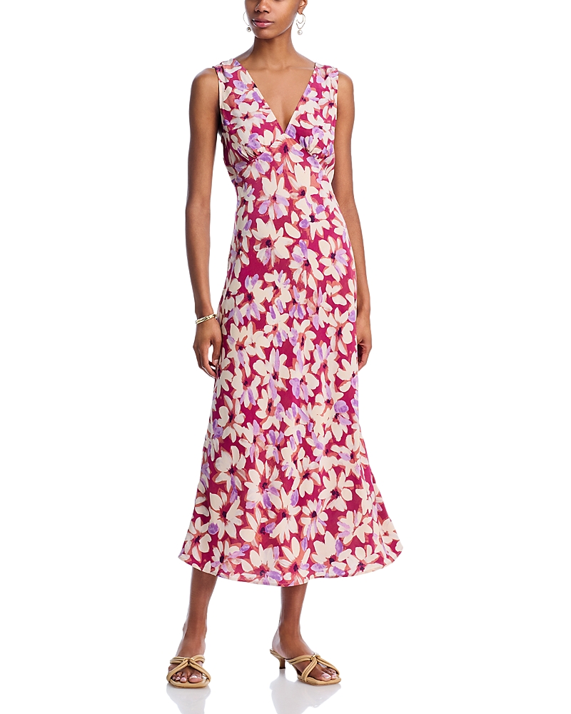 Rails Audrina Floral Print Midi Dress In Amaranth