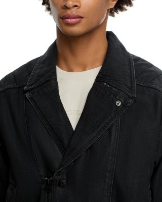 Oversized Fit Denim Biker Jacket