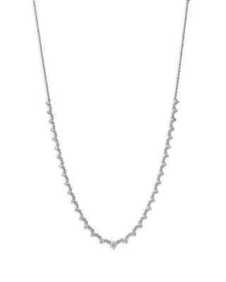 Diamond Prong Necklace in 14K White Gold, 2.25 tcw