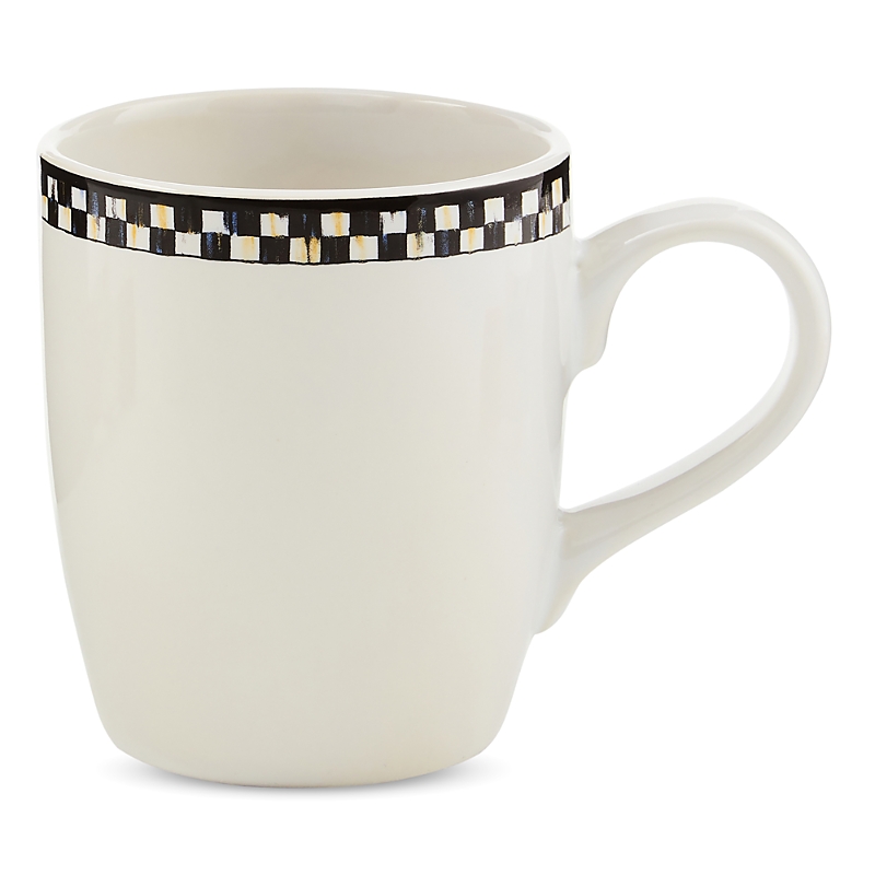 Mackenzie-childs Courtly Check Everyday Mugs, Set Of 4 In Black