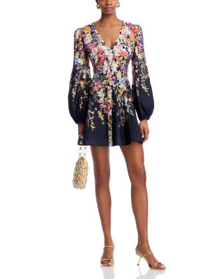 AQUA - Floral Print Mini Dress - Exclusive
