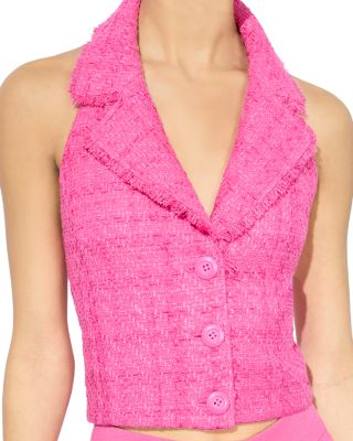 Meri Tweed Cropped Halter Top