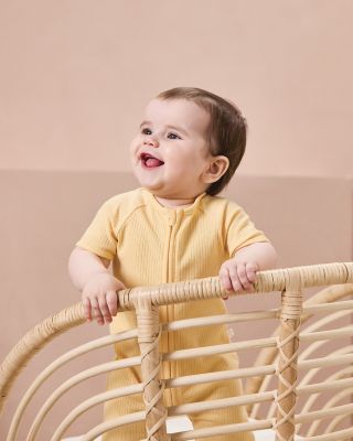 Unisex Short Sleeve Zip Romper - Baby