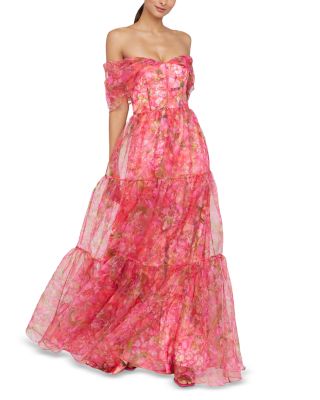 Tia Off Shoulder Organza Gown