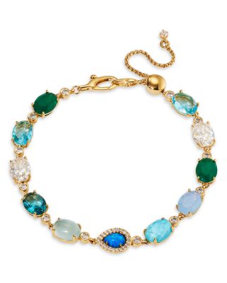 Nadri - Blue Lagoon Mixed Stone Flex Bracelet in 18K Gold Plated