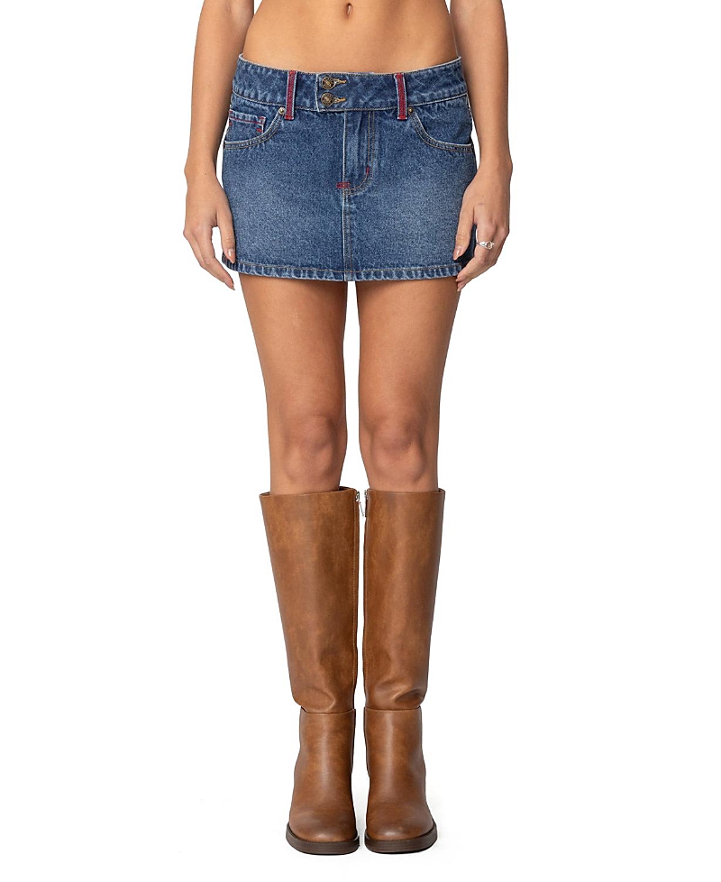 Edikted Eryn Denim Mini Skirt In Blue